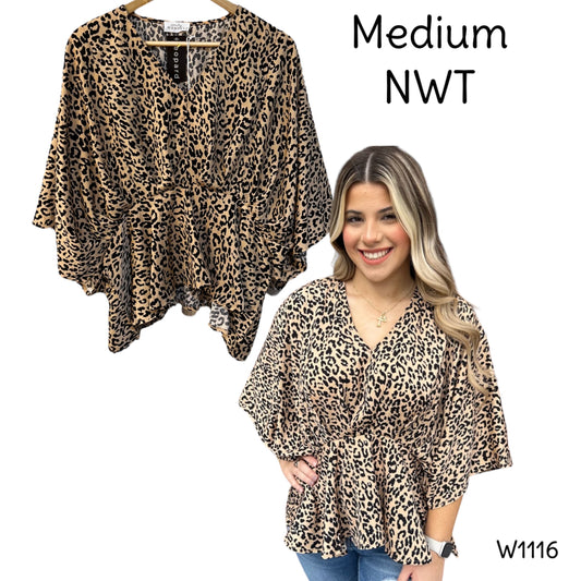 Medium NWT leopard top