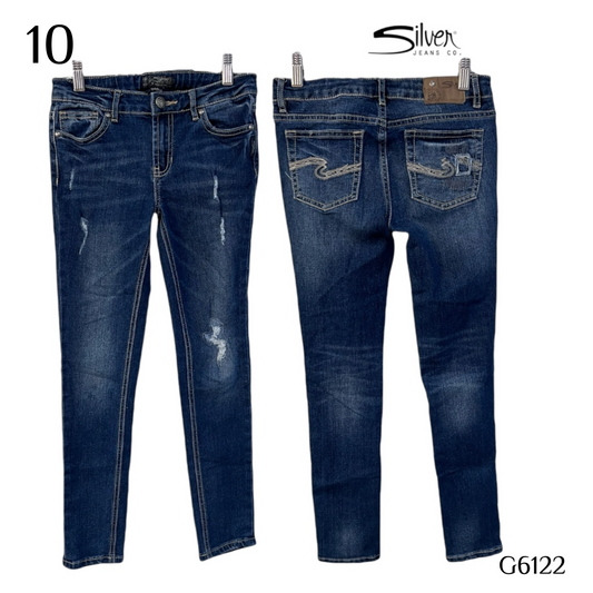 Girls 10 silver jeans