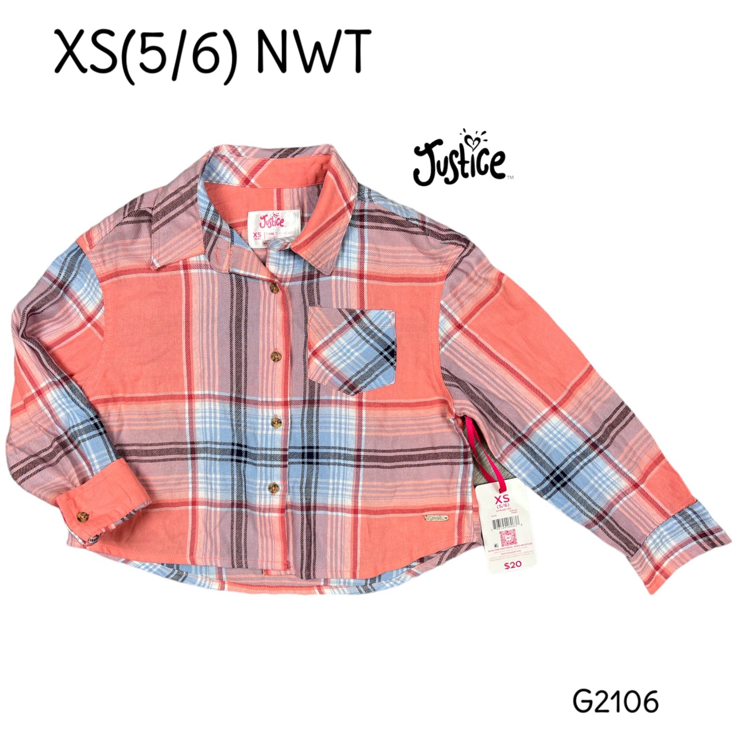 Xs(5/6) NWT justice flannel